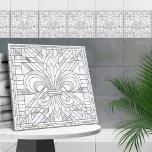 Carreau Fleur-de-lis - Marbre blanc mosaïque<br><div class="desc">Fleur-de-lis - Marbre blanc mosaïque</div>