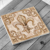 Carreau Fleur-De-Lis Marbre Vintage Travertine