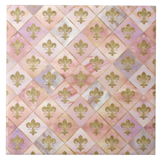 Carreau Fleur de lis motif Pastel Quartz (Devant)