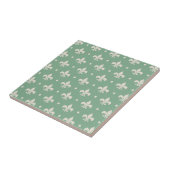 Carreau Fleur de Lis motif sur arrière - plan vert (Côté)