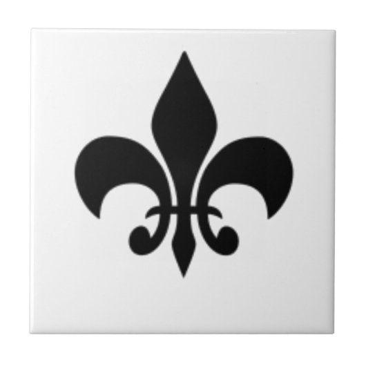 Carreau Fleur De Lis Noir Et Blanc (Devant)