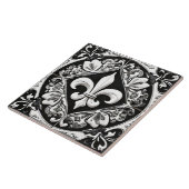 Carreau Fleur de Lis noir et blanc (Côté)