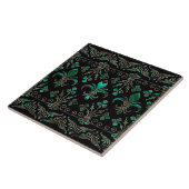 Carreau Fleur de lis ornement Malachite Vert (Côté)