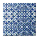 Carreau Fleur De Lis Pattern dans bleu et blanc (Devant)