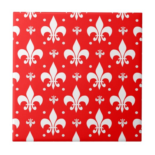 Carreau Fleur de lis rouge Motif (Devant)