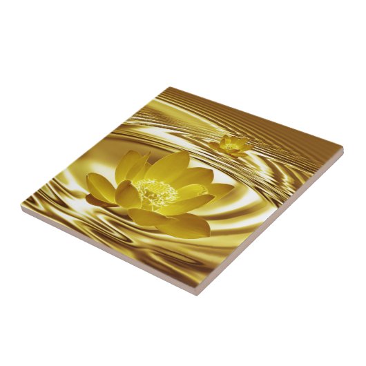 Carreau Fleur de lotus dorées (Côté)