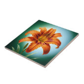 Carreau Fleur de lys orange vibrant en fleurs (Côté)