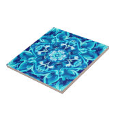 Carreau Fleur de mandala à l'aquarelle dans des nuances de (Côté)