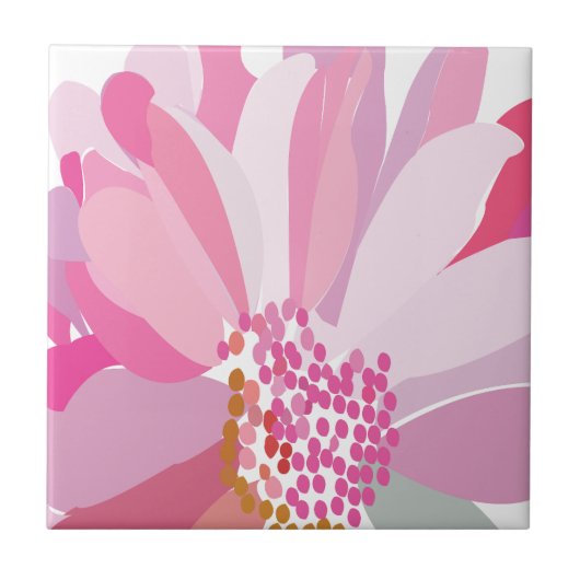 Carreau Fleur de marguerite rose (Devant)