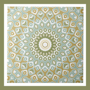 Carreau Fleur de médaillon de kaléidoscope de mandala russ