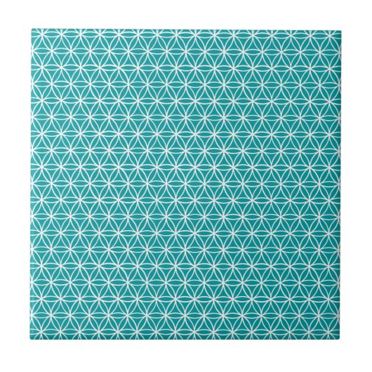 Carreau Fleur de motif de la vie : Teal (Devant)