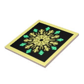 Carreau Fleur de néon jaune et vert (Côté)