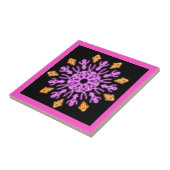 Carreau Fleur de néon rose et orange (Côté)