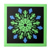 Carreau Fleur de néon vert et bleu (Devant)