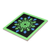 Carreau Fleur de néon vert et bleu (Côté)