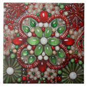 Carreau Fleur De Noël De Pierre Espagnol Terracotta 1 (Devant)