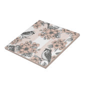 Carreau Fleur de Oiseau Vintage Toile Rayure (1) (Côté)