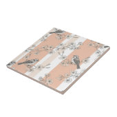 Carreau Fleur de Oiseau Vintage Toile Rayure (10) (Côté)