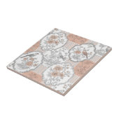 Carreau Fleur de Oiseau Vintage Toile Rayure (5) (Côté)