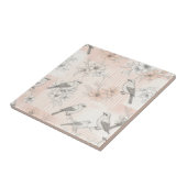 Carreau Fleur de Oiseau Vintage Toile Rayure (6) (Côté)