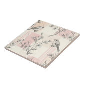 Carreau Fleur de Oiseau Vintage Toile Rayure (7) (Côté)