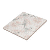 Carreau Fleur de Oiseau Vintage Toile Rayure (8) (Côté)