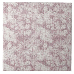 Carreau Fleur de Pâquerette Velouté Rose Poussiéreuse