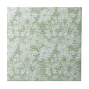 Carreau Fleur de Pâquerette Veloutée Vert Citron
