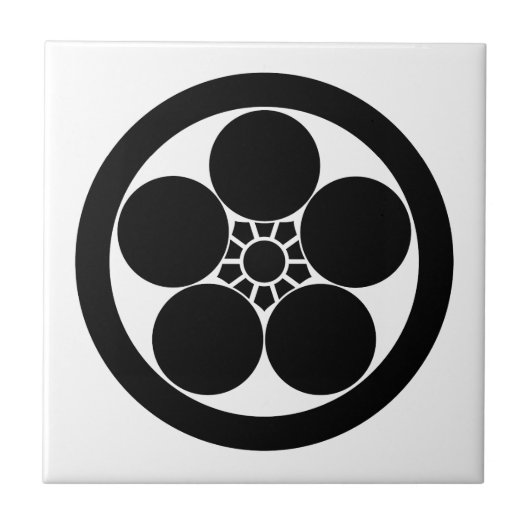 Carreau Fleur de prune de style Umebachi en cercle (Devant)