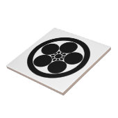 Carreau Fleur de prune de style Umebachi en cercle (Côté)