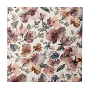Carreau Fleur de prunier aquarelle Jardin botanique lunati