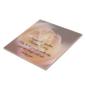 Carreau Fleur de rose jaune rêveuse Mariage personnalisé (Côté)
