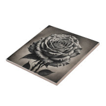 Fleur de rose noire et blanche