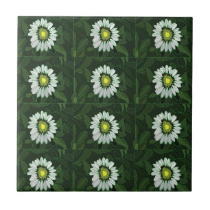 Carreau Fleur de Rudbeckie blanche 