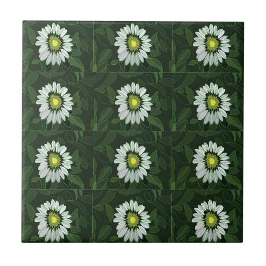 Carreau Fleur de Rudbeckie blanche (Devant)