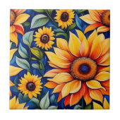 Carreau Fleur de soleil jaune moderne (Devant)