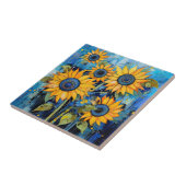 Carreau Fleur de tournesol Fleur sauvage Conception de méd (Côté)