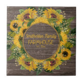 Carreau Fleur de tournesol jaune Bois rustique Maison de F (Devant)