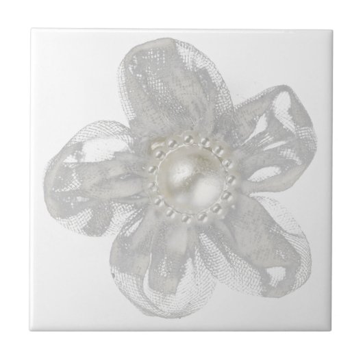 Carreau Fleur de tulle gris clair (Devant)