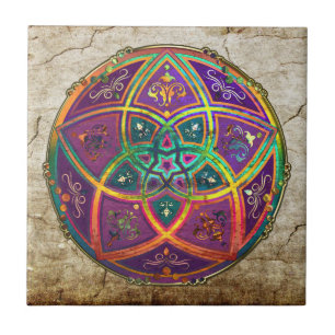 Carreau Fleur de Vénus d'or antique oriental de fineART