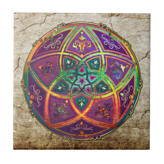 Carreau Fleur de Vénus d'or antique oriental de fineART (Devant)