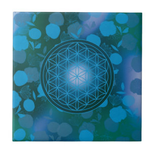 Carreau fleur de vie, chakra, zen, géométrie sacrée,