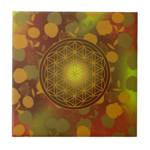 Carreau fleur de vie, chakra, zen, géométrique sacrée,