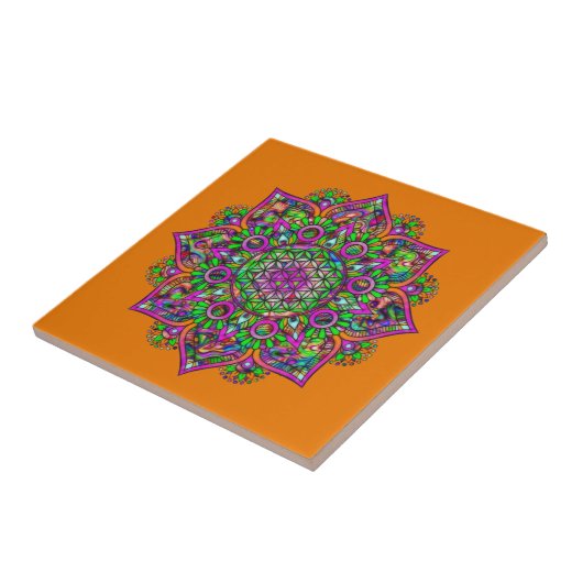 Carreau Fleur de Vie - Mandala Indien 1 (Côté)