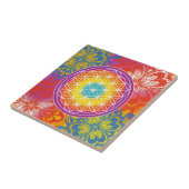 Carreau Fleur de vie mandala zen (Côté)