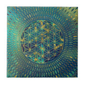 Carreau Fleur de vie Marbre et or (Devant)