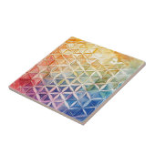 Carreau Fleur de vie - Peinture aquarelle (Côté)