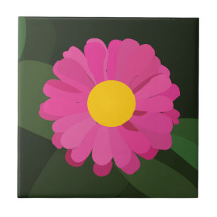 Carreau Fleur de Zinnia violette Florale