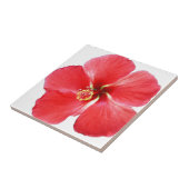 Carreau Fleur d'hibiscus de l'Hawaï rouge (Côté)