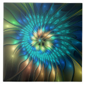 Carreau Fleur d'Imaginaire lumineux, Fractale Abstraite co (Devant)